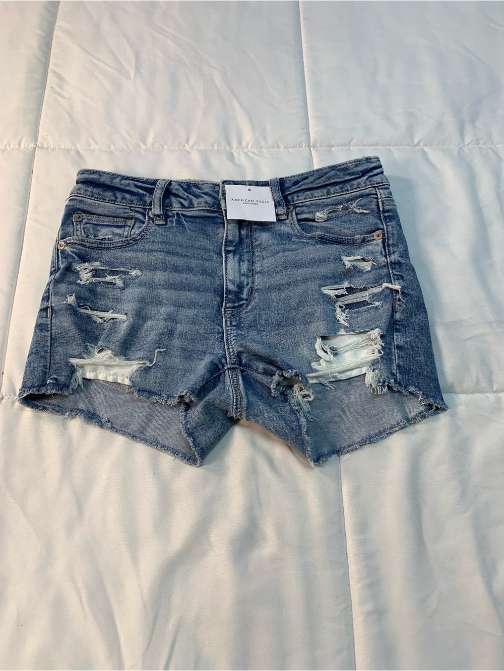 New American eagle HIGH-RISE SHORTIE shorts size 6